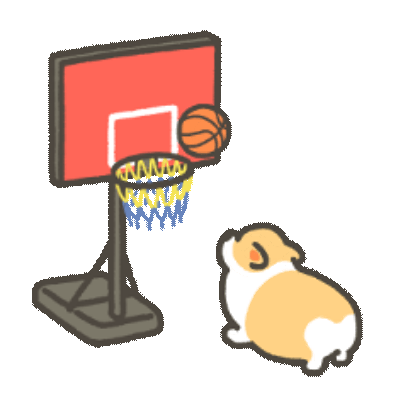basketball corgi 9 sticker