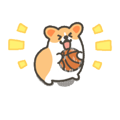 basketball corgi 5 sticker