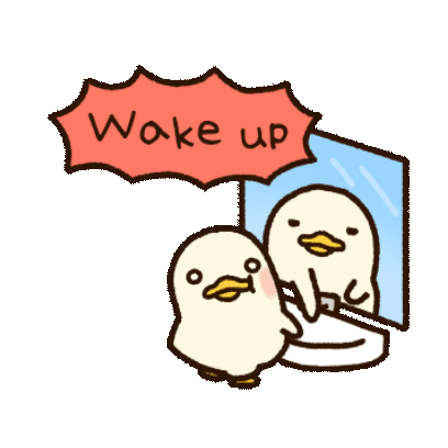wake up sticker