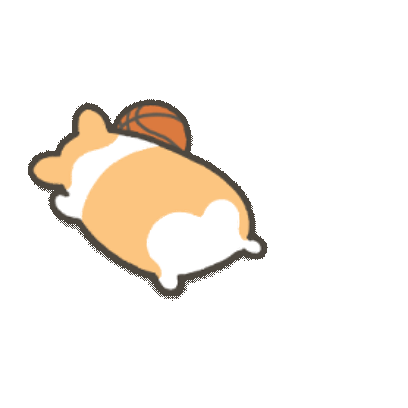 basketball corgi 6 sticker