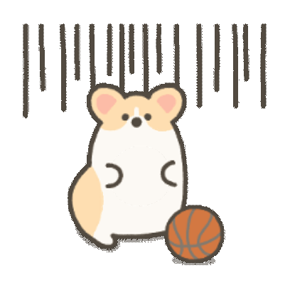 basketball corgi 8 sticker
