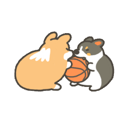 basketball corgi 21 sticker