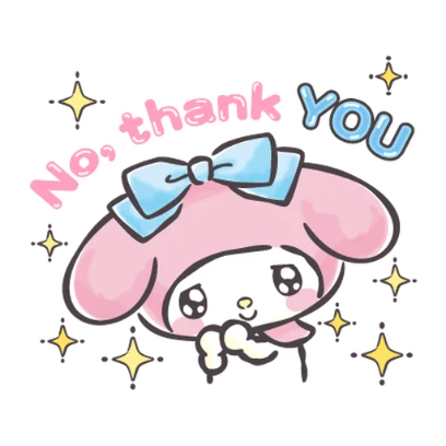 no, thank you sticker