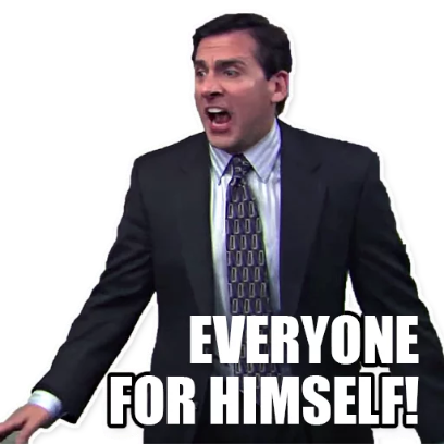 everyone for himself sticker