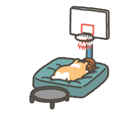 basketball corgi 12 sticker