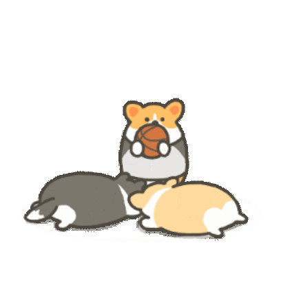 basketball corgi 17 sticker