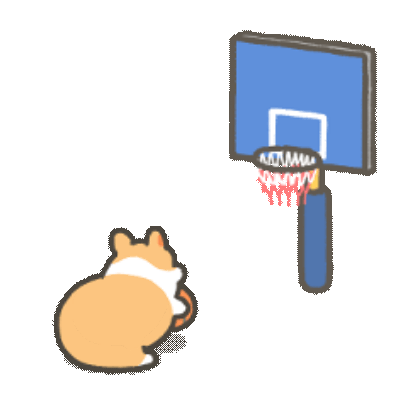 basketball corgi 10 sticker