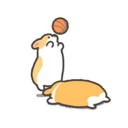basketball corgi 19 sticker