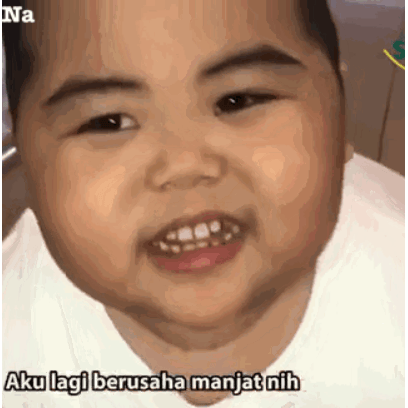 na aku lagi berusaha manjatnih sticker